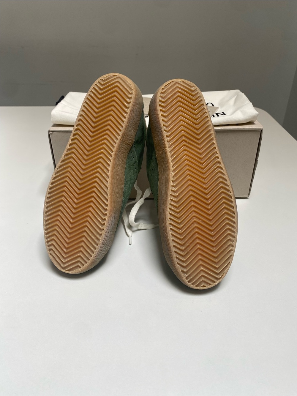 Golden Goose Superstar Sneaker Green Suede/White/Metallic Heel sz 35 New in Box - Picture 7 of 11